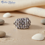 Load image into Gallery viewer, Silver Ring with Oval-Cut Gemstones | Women's Jewelry Gift