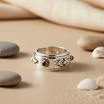 Load image into Gallery viewer, 925 Silver Garnet Spinner Ring | Women's Daily Wear Jewelry