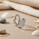 Load image into Gallery viewer, Silver Diamond Heart Ring for Women | Anniversary Gift