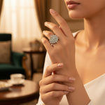 Load image into Gallery viewer, Silver Ring with Gemstones for Women | Cluster Ring