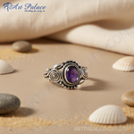 Load image into Gallery viewer, 925 Silver Oval Purple Stone Ring for Women | Gift Jewelry