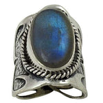 Load image into Gallery viewer, 925 Silver Labradorite Ring for Women | Statement Jewelry