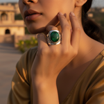 Load image into Gallery viewer, Silver Malachite Ring for Women | Statement Jewelry Gift