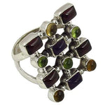 Load image into Gallery viewer, 925 Silver Multi-Gemstone Cocktail Ring for Women | Gift