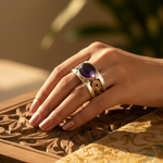 Load image into Gallery viewer, 925 Silver Amethyst Cocktail Ring for Women | Statement Jewelry