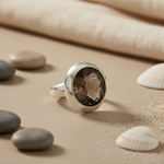 Load image into Gallery viewer, 925 Sterling Silver Smoky Quartz Ring | Women's Cocktail Ring