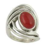 Load image into Gallery viewer, 925 Silver Red Coral Stone Ring for Women | Statement Jewelry