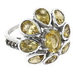 Load image into Gallery viewer, Citrine Gemstone Flower Ring | 925 Sterling Silver Ring for Women