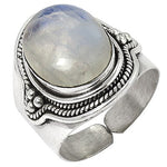Load image into Gallery viewer, 925 Silver Moonstone Ring for Women | Adjustable Statement Jewelry