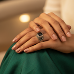 Load image into Gallery viewer, 925 Silver Onyx Ring for Men | Square Stone Ring | Gift