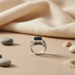 Load image into Gallery viewer, 925 Silver Onyx Ring for Men | Square Stone Ring | Gift