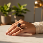 Load image into Gallery viewer, 925 Silver Round Brown Stone Ring for Women | Gift Jewelry
