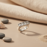 Load image into Gallery viewer, Silver Emerald Cut Ring for Women | Anniversary Gift