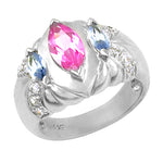 Load image into Gallery viewer, 925 Silver Pink & Blue Gemstone Ring for Women | Fashion Jewelry