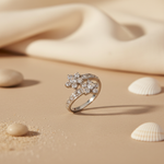 Load image into Gallery viewer, Silver Flower Ring with Cubic Zirconia | Women's Ring