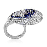 Load image into Gallery viewer, Silver Sapphire & Diamond Ring for Women | Cocktail Ring