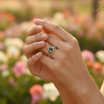 Load image into Gallery viewer, 925 Sterling Silver Green Gemstone Ring for Women | Gift