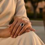 Load image into Gallery viewer, 925 Silver Black Onyx Ring | Men's Statement Jewelry