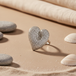 Load image into Gallery viewer, Silver Heart Ring | Textured Finish | Fashion Jewelry for Women