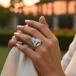 Load image into Gallery viewer, Silver Baguette Diamond Ring for Women | Statement Jewelry