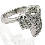 Load image into Gallery viewer, Silver Baguette Diamond Ring for Women | Statement Jewelry