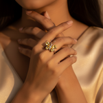 Load image into Gallery viewer, 925 Silver Butterfly Ring with Yellow Gemstones | Women's Jewelry