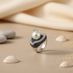 Load image into Gallery viewer, Silver Pearl & Gemstone Ring for Women | Statement Jewelry