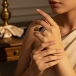 Load image into Gallery viewer, 925 Sterling Silver Black Onyx Ring for Women | Statement Jewelry