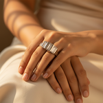 Load image into Gallery viewer, Silver Ring with White CZ Stones | Women's Fashion Jewelry