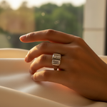 Load image into Gallery viewer, Silver Ring with White CZ Stones | Women's Fashion Jewelry
