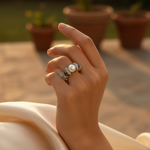 Load image into Gallery viewer, Silver Pearl Ring for Women | Elegant Wedding Band
