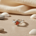 Load image into Gallery viewer, 925 Silver Fish Ring with Coral Stone for Women | Gift