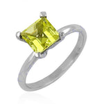 Load image into Gallery viewer, Silver Peridot Solitaire Ring for Women | Gemstone Jewelry