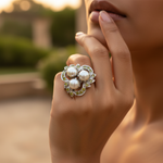 Load image into Gallery viewer, 925 Silver Pearl & Peridot Ring for Women | Gemstone Ring