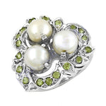 Load image into Gallery viewer, 925 Silver Pearl & Peridot Ring for Women | Gemstone Ring
