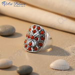 Load image into Gallery viewer, 925 Sterling Silver Coral Ring | Gemstone Jewelry for Women