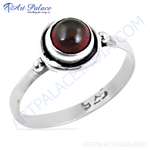 Load image into Gallery viewer, 925 sterling silver ring with a round, deep red garnet gemstone, ideal for women's jewelry gifts.