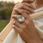 Load image into Gallery viewer, Silver Statement Ring with Oval Gemstone for Women | Gift