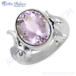Load image into Gallery viewer, 925 sterling silver ring with oval cut amethyst gemstone for women