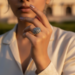 Load image into Gallery viewer, Silver Marcasite Ring for Women | Cocktail Party Jewelry Gift