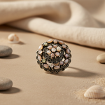 Load image into Gallery viewer, Silver Cocktail Ring with Mother of Pearl & Marcasite | Women's Ring