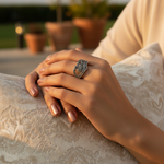 Load image into Gallery viewer, 925 Silver Black Gemstone Ring for Women | Cocktail Ring