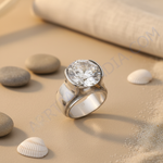 Load image into Gallery viewer, Silver Solitaire Ring | Cubic Zirconia | Statement Ring for Women