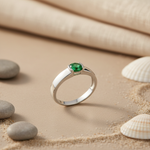 Load image into Gallery viewer, Silver Emerald Ring for Women | Gemstone Jewelry