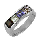 Load image into Gallery viewer, Silver Ring with Gemstones for Women | Statement Jewelry