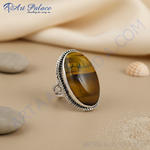 Load image into Gallery viewer, 925 Silver Tiger Eye Ring | Oval Gemstone Ring for Women