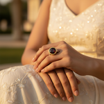 Load image into Gallery viewer, Garnet Gemstone Ring for Women | 925 Silver gold plating Finish