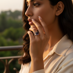 Load image into Gallery viewer, 925 Silver Iolite Square Ring for Women | Gemstone Jewelry