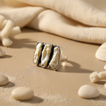 Load image into Gallery viewer, Silver Pearl Ring for Women | Modern Gemstone Jewelry