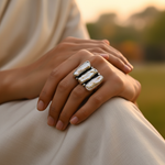 Load image into Gallery viewer, Silver Pearl Ring for Women | Modern Gemstone Jewelry